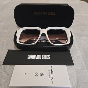 CUTLER AND GROSS UNISEX GRACE WHITE SUNGLASSES. SIZE: 57×18×145 MODEL: CGLE1388